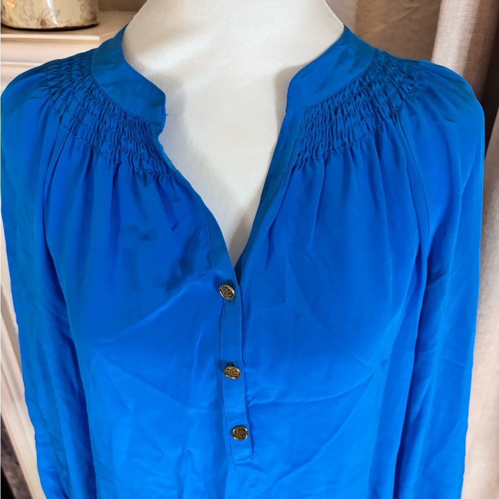 Lilly Pulitzer silk v neck blouse woman’s xs - Picture 2 of 9